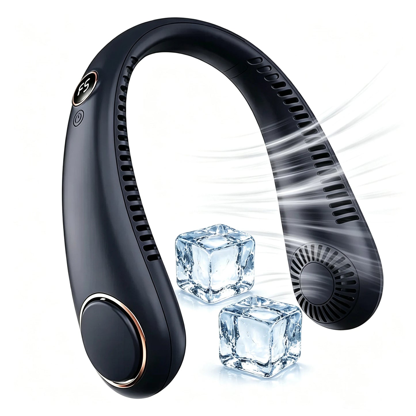 FreshNeck – Ventilateur de Cou Sans Fil | Flux d'Air Puissant & Écran Digital