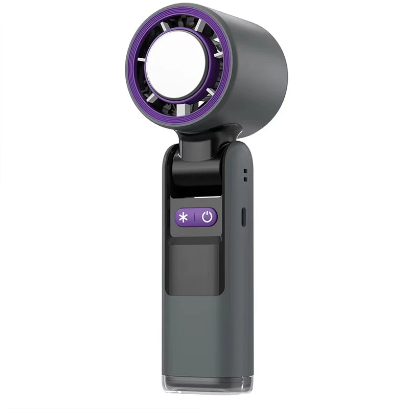 FreshAir – Mini Ventilateur Portable Rechargeable | Effet Glacé, Éclairage LED & 199 Vitesses