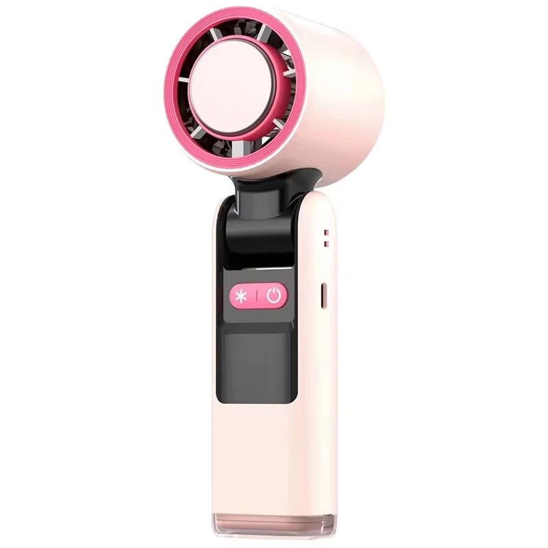 FreshAir – Mini Ventilateur Portable Rechargeable | Effet Glacé, Éclairage LED & 100 Vitesses