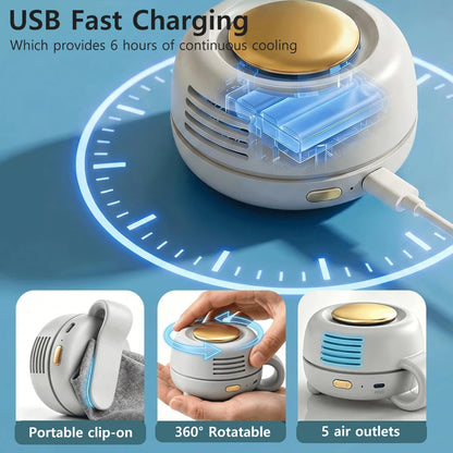 FreshClip – Mini Ventilateur à Pince Sans Pales | Silencieux & Rotatif 360°